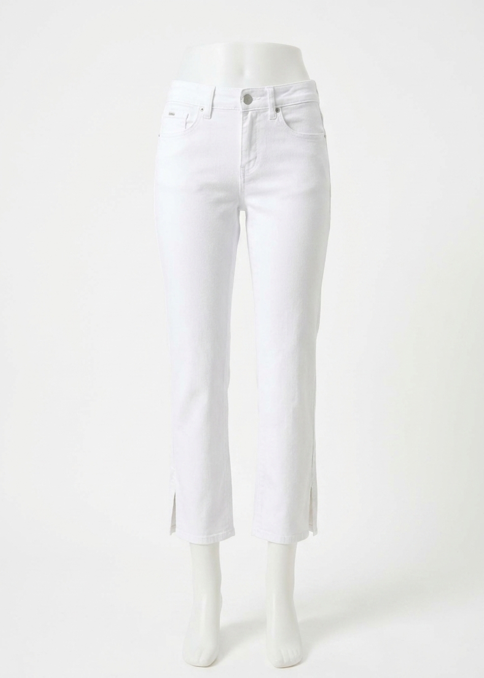 NEW FDJ women's olivia boot crop denim jeans in white